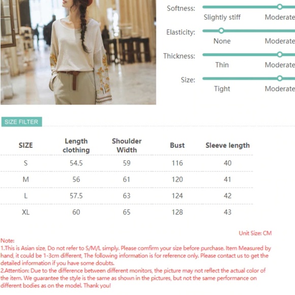 Asian Sizing- Floral Flounce Sleeve Sweater - Picture 8 of 8